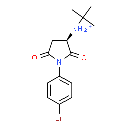 ChemSpider 2D Image | (3R)-1-(4-Bromophenyl)-N-(2-methyl-2-propanyl)-2,5-dioxo-3-pyrrolidinaminium | C14H18BrN2O2