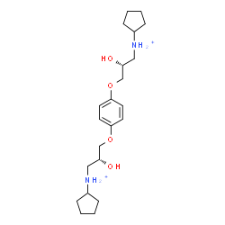 ChemSpider 2D Image | N,N'-(1,4-Phenylenebis{oxy[(2R)-2-hydroxy-3,1-propanediyl]})dicyclopentanaminium | C22H38N2O4