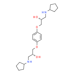 ChemSpider 2D Image | (2R,2'R)-3,3'-[1,4-Phenylenebis(oxy)]bis[1-(cyclopentylamino)-2-propanol] | C22H36N2O4