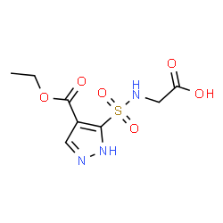 ChemSpider 2D Image | N-{[4-(Ethoxycarbonyl)-1H-pyrazol-5-yl]sulfonyl}glycine | C8H11N3O6S