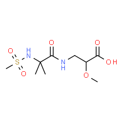 ChemSpider 2D Image | 2-Methoxy-3-{[2-methyl-N-(methylsulfonyl)alanyl]amino}propanoic acid | C9H18N2O6S