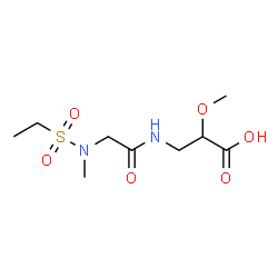 ChemSpider 2D Image | 3-{[N-(Ethylsulfonyl)-N-methylglycyl]amino}-2-methoxypropanoic acid | C9H18N2O6S