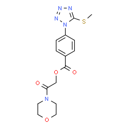 ChemSpider 2D Image | 2-(4-Morpholinyl)-2-oxoethyl 4-[5-(methylsulfanyl)-1H-tetrazol-1-yl]benzoate | C15H17N5O4S