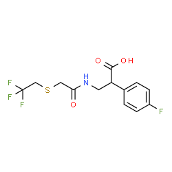 ChemSpider 2D Image | 2-(4-Fluorophenyl)-3-({[(2,2,2-trifluoroethyl)sulfanyl]acetyl}amino)propanoic acid | C13H13F4NO3S