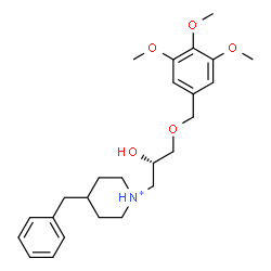 ChemSpider 2D Image | 4-Benzyl-1-{(2S)-2-hydroxy-3-[(3,4,5-trimethoxybenzyl)oxy]propyl}piperidinium | C25H36NO5