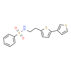 ChemSpider 2D Image | N-[2-(2,3'-Bithiophen-5-yl)ethyl]benzenesulfonamide | C16H15NO2S3