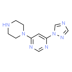 ChemSpider 2D Image | 4-(1-Piperazinyl)-6-(1H-1,2,4-triazol-1-yl)pyrimidine | C10H13N7