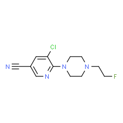 ChemSpider 2D Image | 5-Chloro-6-[4-(2-fluoroethyl)-1-piperazinyl]nicotinonitrile | C12H14ClFN4