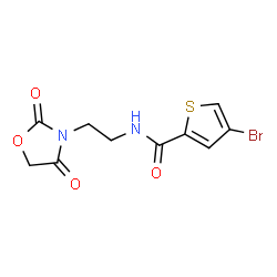 ChemSpider 2D Image | 4-Bromo-N-[2-(2,4-dioxo-1,3-oxazolidin-3-yl)ethyl]-2-thiophenecarboxamide | C10H9BrN2O4S