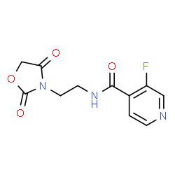 ChemSpider 2D Image | N-[2-(2,4-Dioxo-1,3-oxazolidin-3-yl)ethyl]-3-fluoroisonicotinamide | C11H10FN3O4