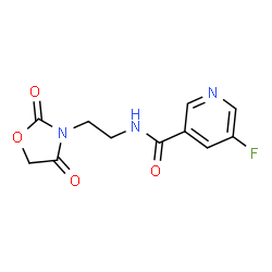 ChemSpider 2D Image | N-[2-(2,4-Dioxo-1,3-oxazolidin-3-yl)ethyl]-5-fluoronicotinamide | C11H10FN3O4