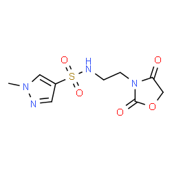 ChemSpider 2D Image | N-[2-(2,4-Dioxo-1,3-oxazolidin-3-yl)ethyl]-1-methyl-1H-pyrazole-4-sulfonamide | C9H12N4O5S
