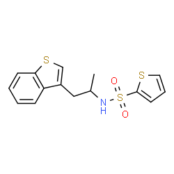 ChemSpider 2D Image | N-[1-(1-Benzothiophen-3-yl)-2-propanyl]-2-thiophenesulfonamide | C15H15NO2S3