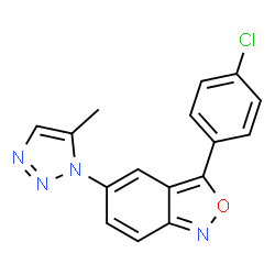ChemSpider 2D Image | 3-(4-Chlorophenyl)-5-(5-methyl-1H-1,2,3-triazol-1-yl)-2,1-benzoxazole | C16H11ClN4O