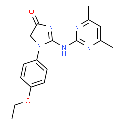 ChemSpider 2D Image | 2-[(4,6-Dimethyl-2-pyrimidinyl)amino]-1-(4-ethoxyphenyl)-1,5-dihydro-4H-imidazol-4-one | C17H19N5O2