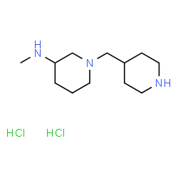 ChemSpider 2D Image | N-Methyl-1-(4-piperidinylmethyl)-3-piperidinamine dihydrochloride | C12H27Cl2N3