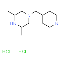 ChemSpider 2D Image | 3,5-Dimethyl-1-(4-piperidinylmethyl)piperazine dihydrochloride | C12H27Cl2N3