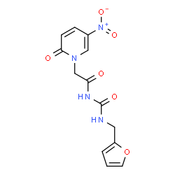 ChemSpider 2D Image | N-[(2-Furylmethyl)carbamoyl]-2-(5-nitro-2-oxo-1(2H)-pyridinyl)acetamide | C13H12N4O6