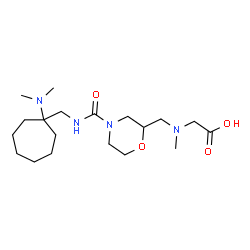 ChemSpider 2D Image | N-{[4-({[1-(Dimethylamino)cycloheptyl]methyl}carbamoyl)-2-morpholinyl]methyl}-N-methylglycine | C19H36N4O4