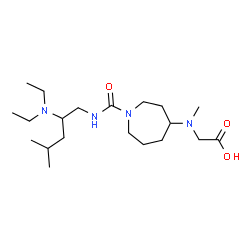 ChemSpider 2D Image | N-(1-{[2-(Diethylamino)-4-methylpentyl]carbamoyl}-4-azepanyl)-N-methylglycine | C20H40N4O3