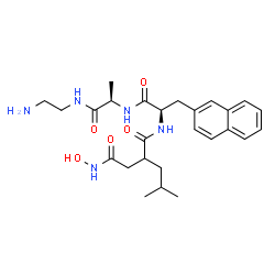 ChemSpider 2D Image | N-{2-[2-(Hydroxyamino)-2-oxoethyl]-4-methylpentanoyl}-3-(2-naphthyl)-D-alanyl-N-(2-aminoethyl)-D-alaninamide | C26H37N5O5