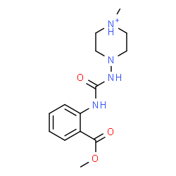 ChemSpider 2D Image | 4-({[2-(Methoxycarbonyl)phenyl]carbamoyl}amino)-1-methylpiperazin-1-ium | C14H21N4O3