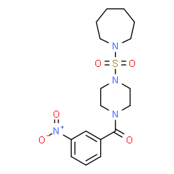 ChemSpider 2D Image | [4-(1-Azepanylsulfonyl)-1-piperazinyl](3-nitrophenyl)methanone | C17H24N4O5S
