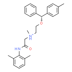 ChemSpider 2D Image | 2-[(2,6-Dimethylphenyl)amino]-N-methyl-N-{2-[(R)-(4-methylphenyl)(phenyl)methoxy]ethyl}-2-oxoethanaminium | C27H33N2O2