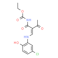 ChemSpider 2D Image | Ethyl [(2Z)-2-{[(5-chloro-2-hydroxyphenyl)amino]methylene}-3-oxobutanoyl]carbamate | C14H15ClN2O5