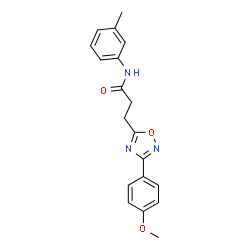 ChemSpider 2D Image | 3-[3-(4-Methoxyphenyl)-1,2,4-oxadiazol-5-yl]-N-(3-methylphenyl)propanamide | C19H19N3O3