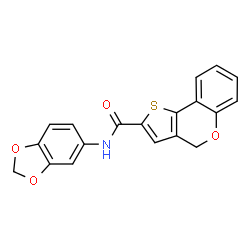 ChemSpider 2D Image | N-(1,3-Benzodioxol-5-yl)-4H-thieno[3,2-c]chromene-2-carboxamide | C19H13NO4S