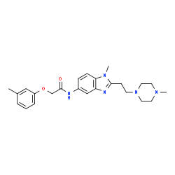 ChemSpider 2D Image | N-{1-Methyl-2-[2-(4-methyl-1-piperazinyl)ethyl]-1H-benzimidazol-5-yl}-2-(3-methylphenoxy)acetamide | C24H31N5O2