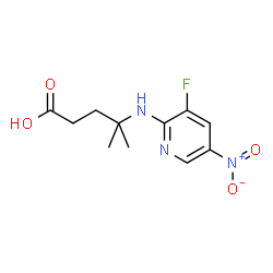 ChemSpider 2D Image | 4-[(3-Fluoro-5-nitro-2-pyridinyl)amino]-4-methylpentanoic acid | C11H14FN3O4