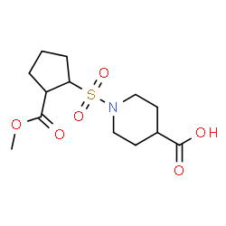 ChemSpider 2D Image | 1-{[2-(Methoxycarbonyl)cyclopentyl]sulfonyl}-4-piperidinecarboxylic acid | C13H21NO6S
