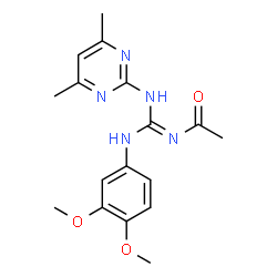 ChemSpider 2D Image | N-{(Z)-[(3,4-Dimethoxyphenyl)amino][(4,6-dimethyl-2-pyrimidinyl)amino]methylene}acetamide | C17H21N5O3