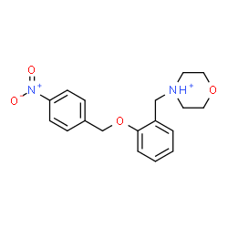 ChemSpider 2D Image | 4-{2-[(4-Nitrobenzyl)oxy]benzyl}morpholin-4-ium | C18H21N2O4