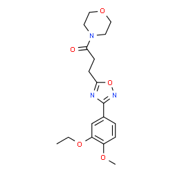 ChemSpider 2D Image | 3-[3-(3-Ethoxy-4-methoxyphenyl)-1,2,4-oxadiazol-5-yl]-1-(4-morpholinyl)-1-propanone | C18H23N3O5