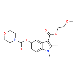 ChemSpider 2D Image | 2-Methoxyethyl 1,2-dimethyl-5-[(4-morpholinylcarbonyl)oxy]-1H-indole-3-carboxylate | C19H24N2O6
