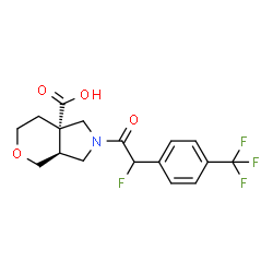 ChemSpider 2D Image | (3aS,7aS)-2-{Fluoro[4-(trifluoromethyl)phenyl]acetyl}hexahydropyrano[3,4-c]pyrrole-7a(1H)-carboxylic acid | C17H17F4NO4