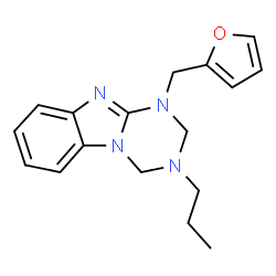 ChemSpider 2D Image | 1-(2-Furylmethyl)-3-propyl-1,2,3,4-tetrahydro[1,3,5]triazino[1,2-a]benzimidazole | C17H20N4O