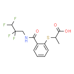 ChemSpider 2D Image | 2-({2-[(2,2,3,3-Tetrafluoropropyl)carbamoyl]phenyl}sulfanyl)propanoic acid | C13H13F4NO3S