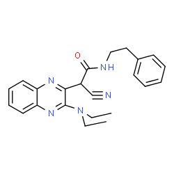 ChemSpider 2D Image | 2-Cyano-2-[3-(diethylamino)-2-quinoxalinyl]-N-(2-phenylethyl)acetamide | C23H25N5O