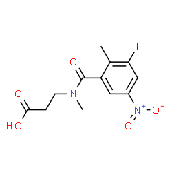 ChemSpider 2D Image | N-(3-Iodo-2-methyl-5-nitrobenzoyl)-N-methyl-beta-alanine | C12H13IN2O5