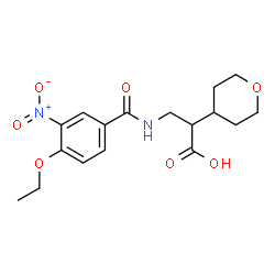 ChemSpider 2D Image | 3-[(4-Ethoxy-3-nitrobenzoyl)amino]-2-(tetrahydro-2H-pyran-4-yl)propanoic acid | C17H22N2O7