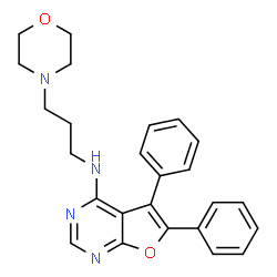 ChemSpider 2D Image | N-[3-(4-Morpholinyl)propyl]-5,6-diphenylfuro[2,3-d]pyrimidin-4-amine | C25H26N4O2