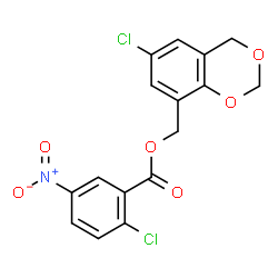 ChemSpider 2D Image | (6-Chloro-4H-1,3-benzodioxin-8-yl)methyl 2-chloro-5-nitrobenzoate | C16H11Cl2NO6