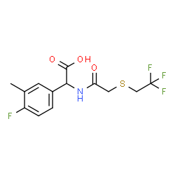 ChemSpider 2D Image | (4-Fluoro-3-methylphenyl)({[(2,2,2-trifluoroethyl)sulfanyl]acetyl}amino)acetic acid | C13H13F4NO3S