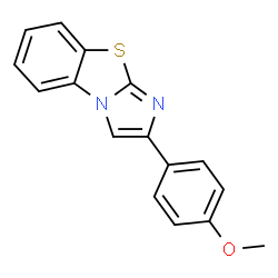 ChemSpider 2D Image | 2-(4-Methoxyphenyl)imidazo[2,1-b][1,3]benzothiazole | C16H12N2OS