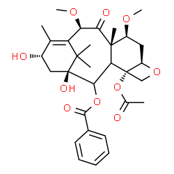 ChemSpider 2D Image | (3xi,5beta,7beta,10beta,13alpha)-4-Acetoxy-1,13-dihydroxy-7,10-dimethoxy-9-oxo-5,20-epoxytax-11-en-2-yl benzoate | C31H40O10