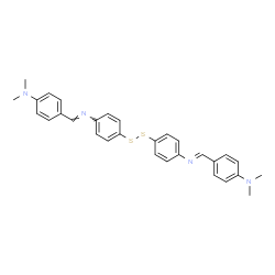 ChemSpider 2D Image | 4,4'-{Disulfanediylbis[4,1-phenylenenitrilo(E)methylylidene]}bis(N,N-dimethylaniline) | C30H30N4S2